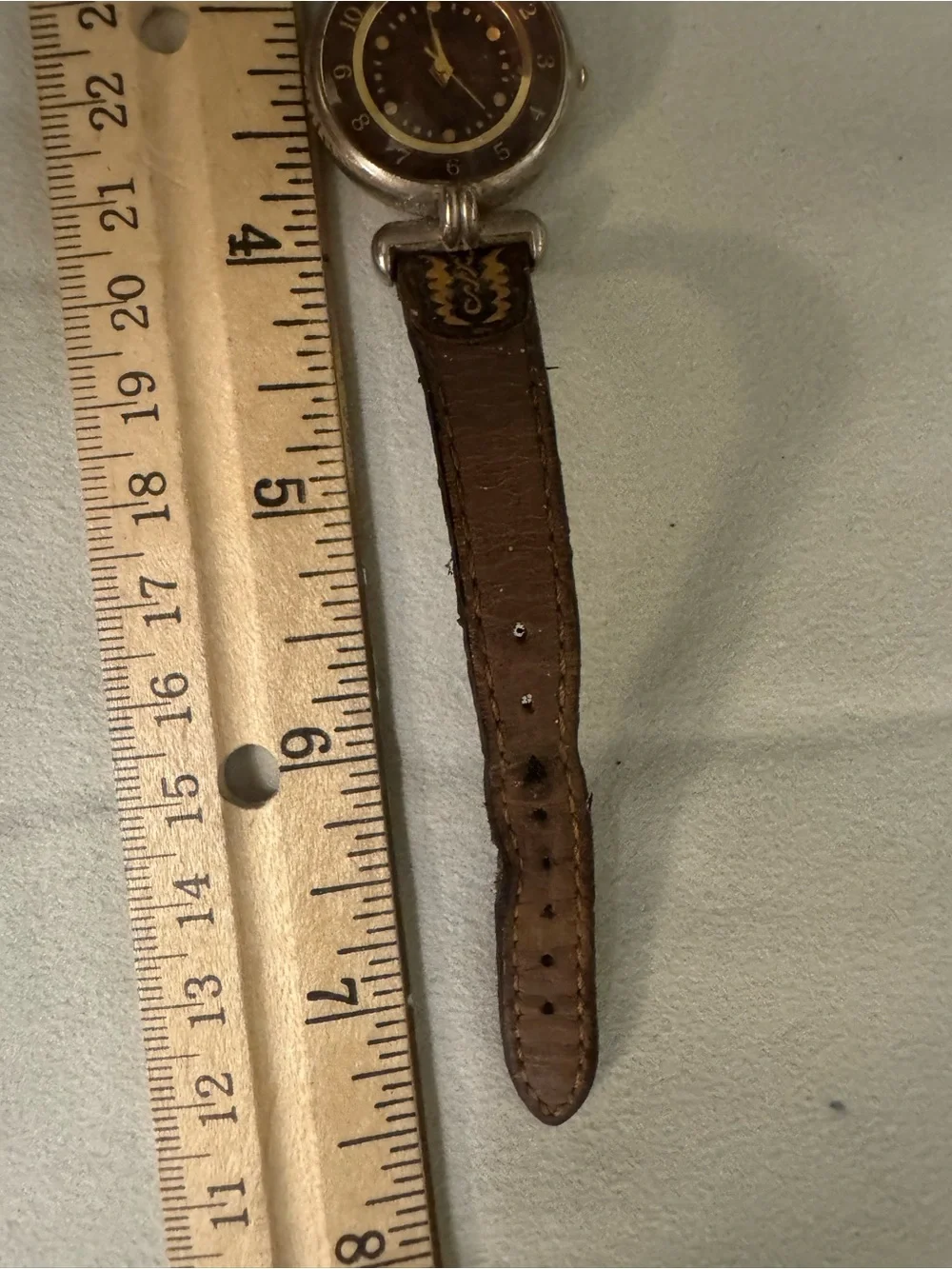 Women’s Brown Leather Watch with Decorative Dial Accents